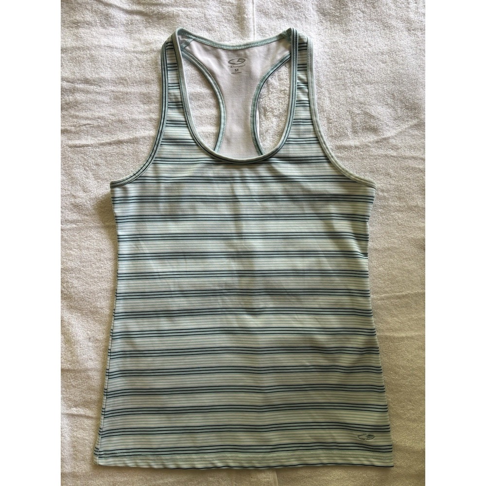C9 by CHAMPION Womens Striped‎ Blue White Racerback Tank Top Size Medium